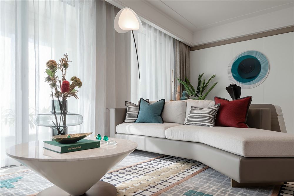 佛山市海倫堡玖悅瀾灣新中式風(fēng)格四居室裝修案例