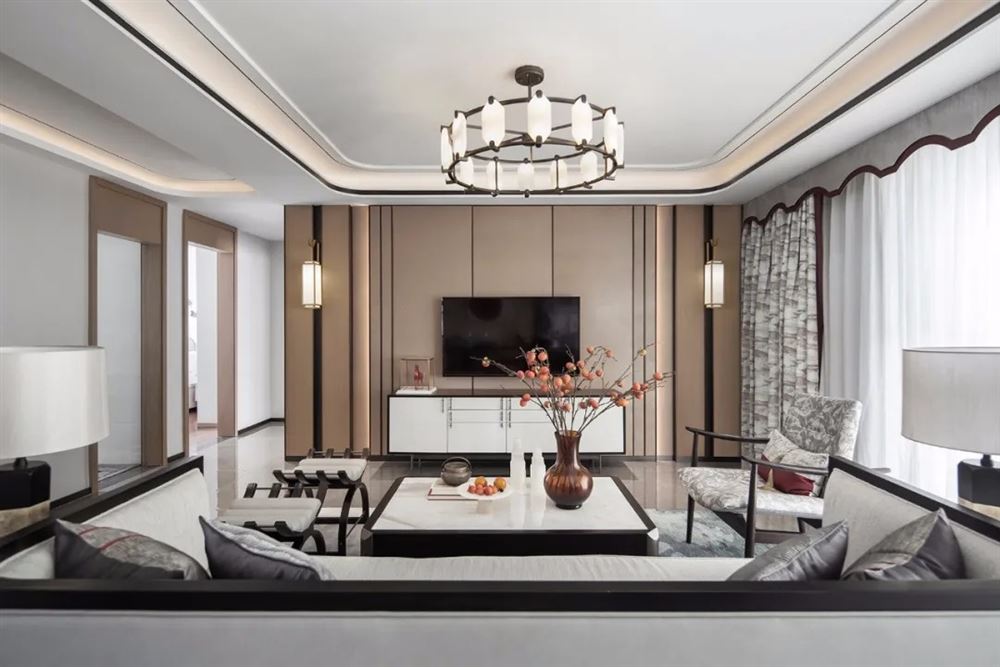 惠州市雅居樂(lè)白鷺湖一期新中式風(fēng)格四居室裝修案例