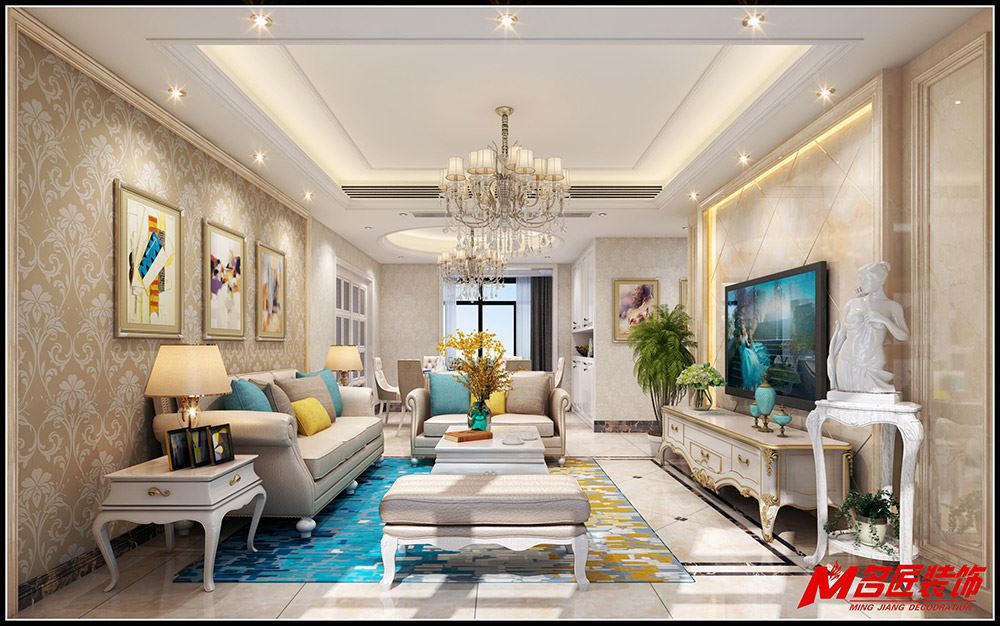 茂名市金源時代歐式風(fēng)格三居室裝修案例