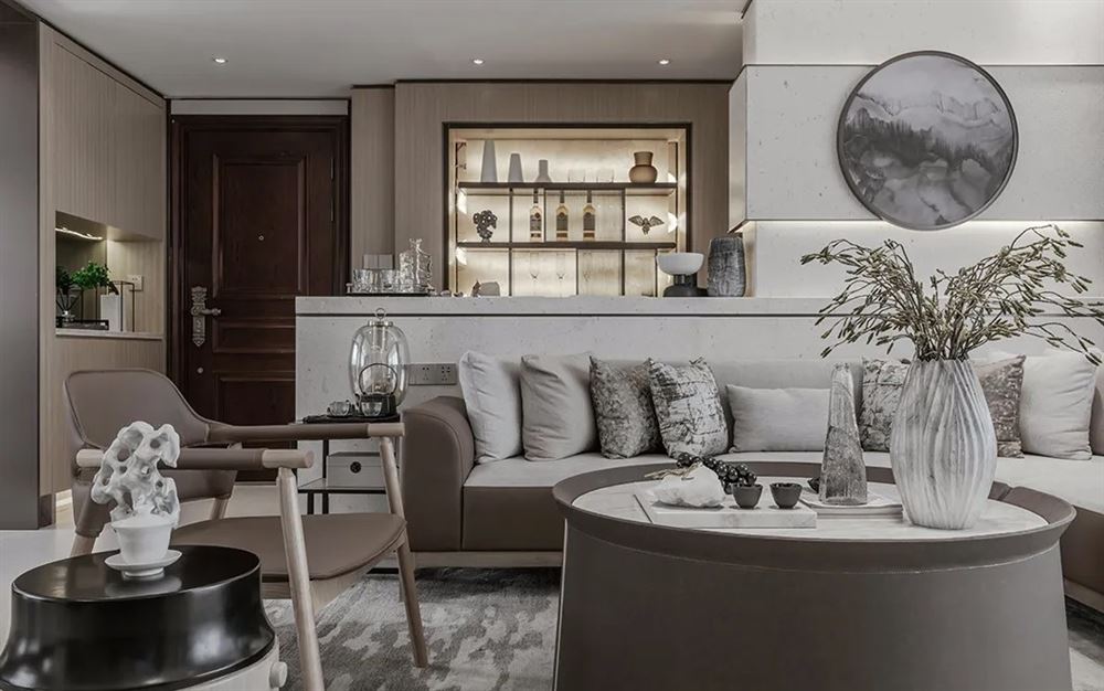 昭通市地稅局家屬房新中式風格三居室裝修案例