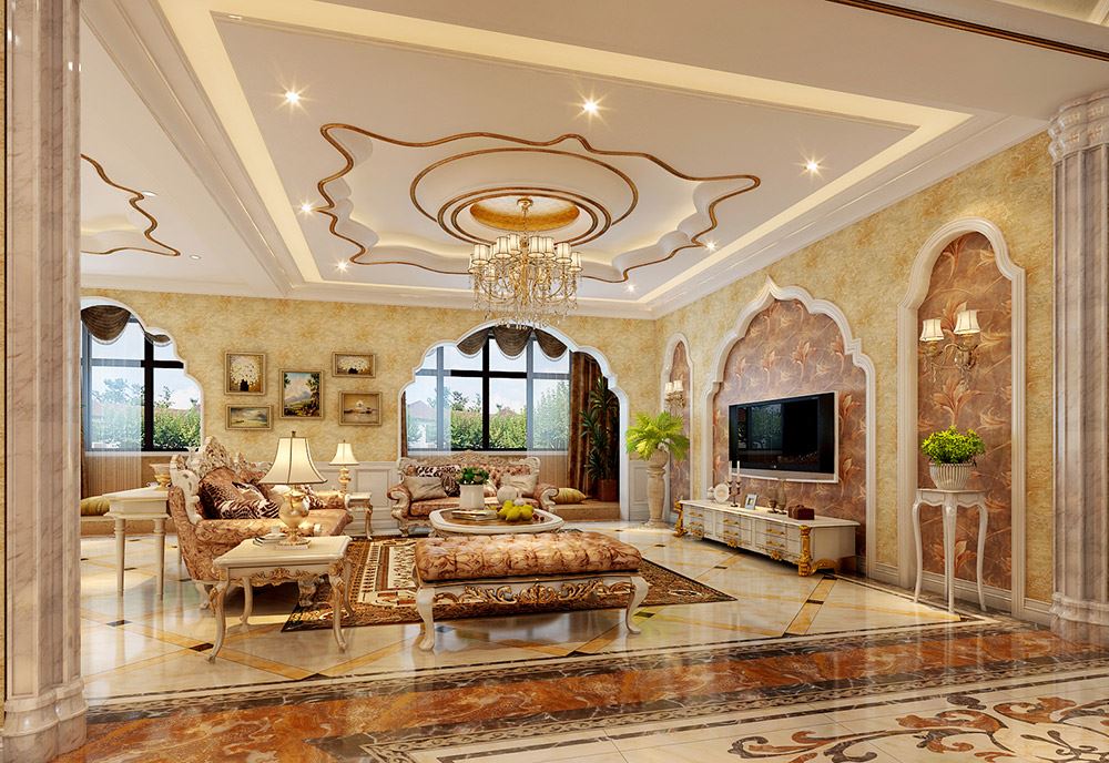 楚雄彝族自治州茶花谷國際社區(qū)香檳郡小區(qū)歐式風(fēng)格別墅裝修案例