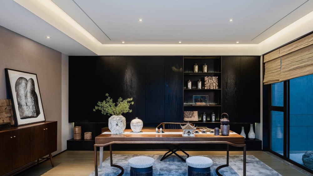 新中式風格別墅室內(nèi)設(shè)計案例-書房