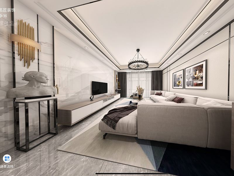 茂名市名門(mén)世家現(xiàn)代簡(jiǎn)約風(fēng)格四居室裝修案例