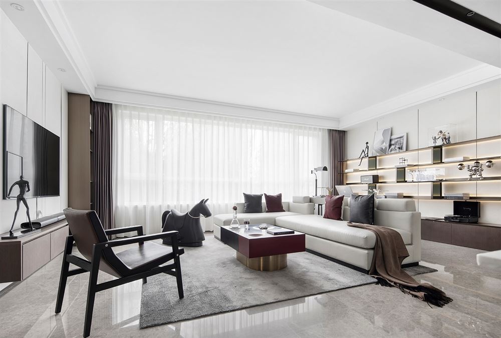 江門市翠鳴苑輕奢風(fēng)格三居室裝修案例