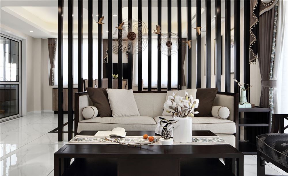 江門市名門壹號新中式風格四居室裝修案例