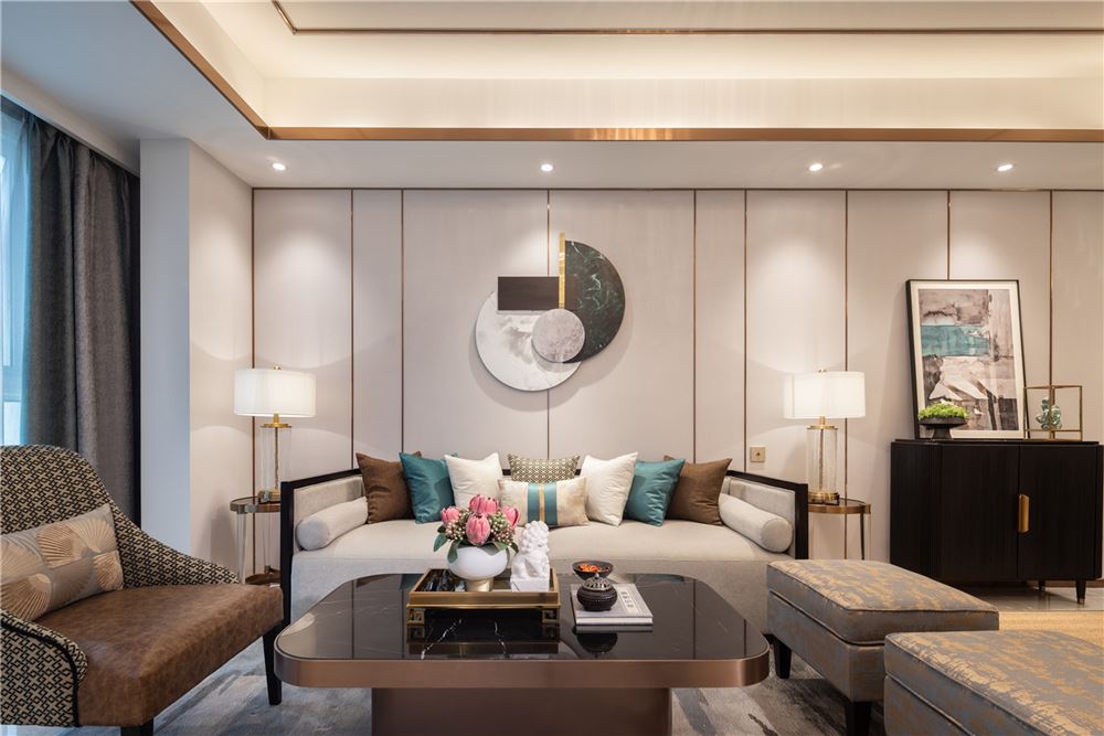 佛山市萬科中駿金域西江新中式風(fēng)格四居室裝修案例