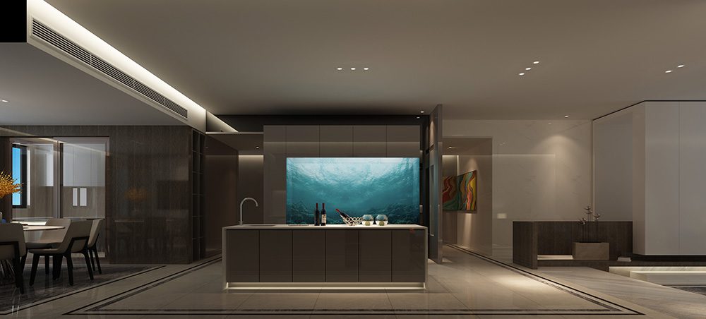 現(xiàn)代簡(jiǎn)約風(fēng)格室內(nèi)裝修設(shè)計(jì)效果圖-鉆石之家富春山居-室內(nèi)廚房裝修設(shè)計(jì)