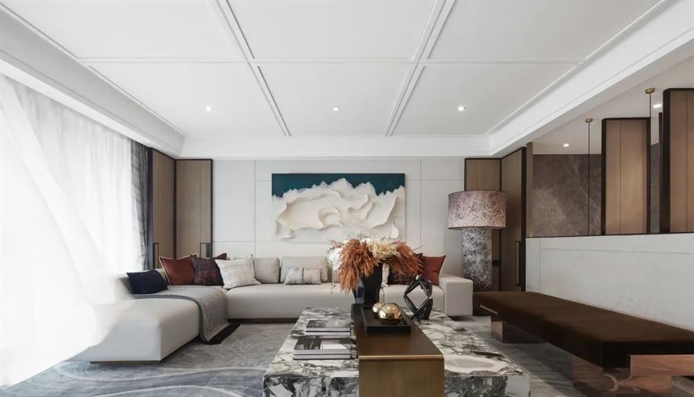 佛山市弘陽德商昕悅府輕奢風格三居室裝修案例