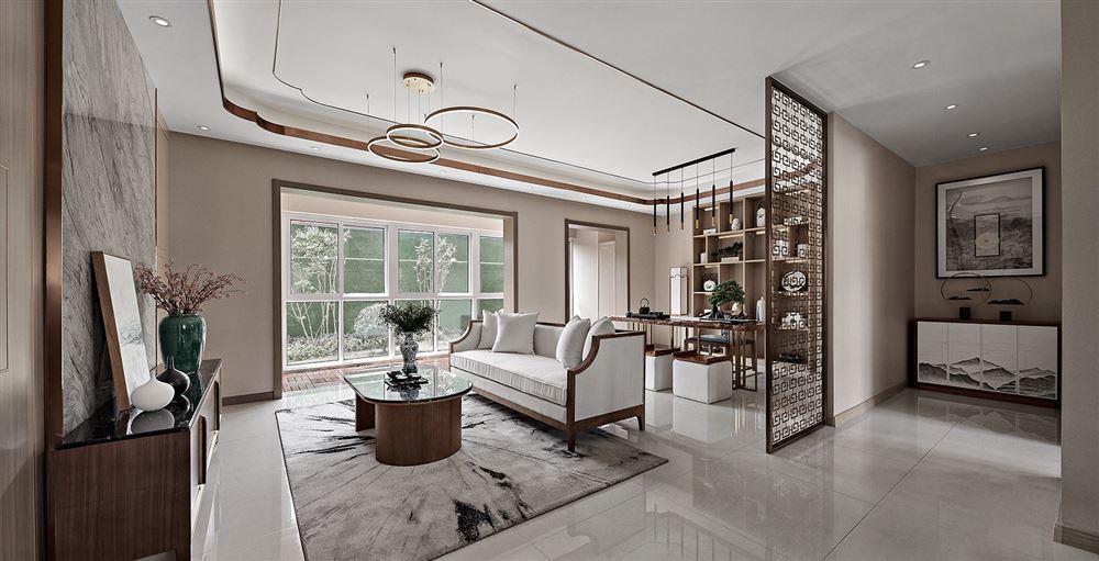 佛山市金地&middot;招商臻玥府新中式風(fēng)格三居室裝修案例
