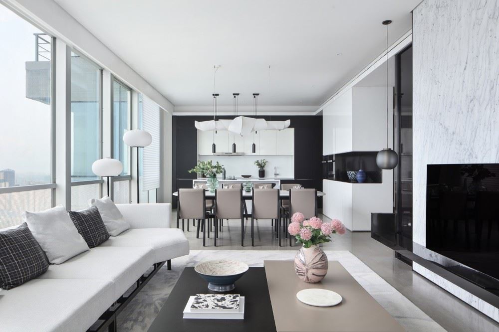 佛山市海倫堡玖悅瀾灣現(xiàn)代簡約風格平層裝修案例