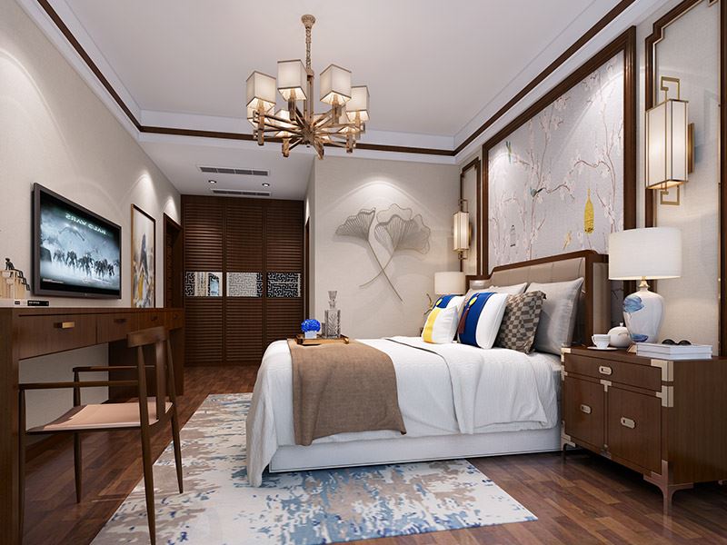 河源市鴻大城新中式風(fēng)格復(fù)式裝修案例