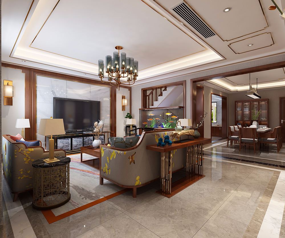 佛山市時代南灣新中式風(fēng)格別墅裝修案例