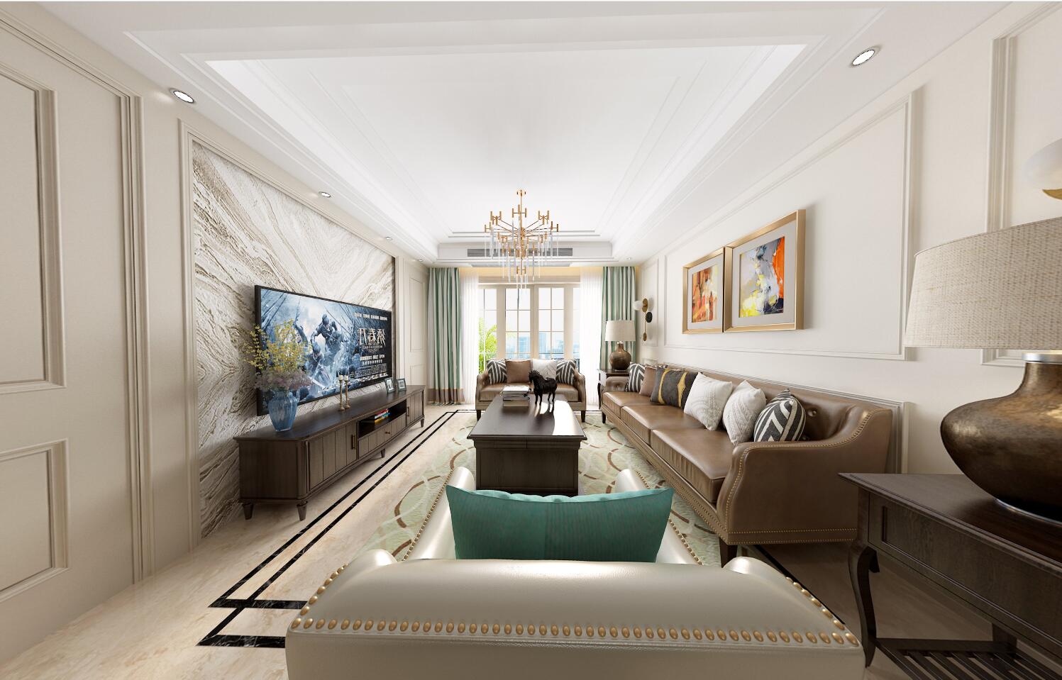 廣州市保利羅蘭國際歐式風(fēng)格三居室裝修案例