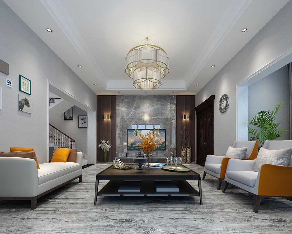 青島市麥島金岸現(xiàn)代簡約風(fēng)格別墅裝修案例