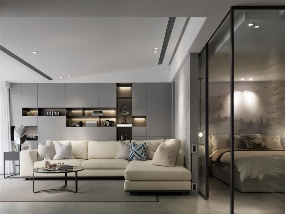 裝修案例現代前衛(wèi)風格室內裝修效果圖-萬科云山四居217平米