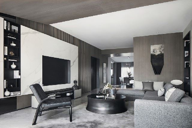 陽江市陽光馬德里新中式風(fēng)格三居室裝修案例