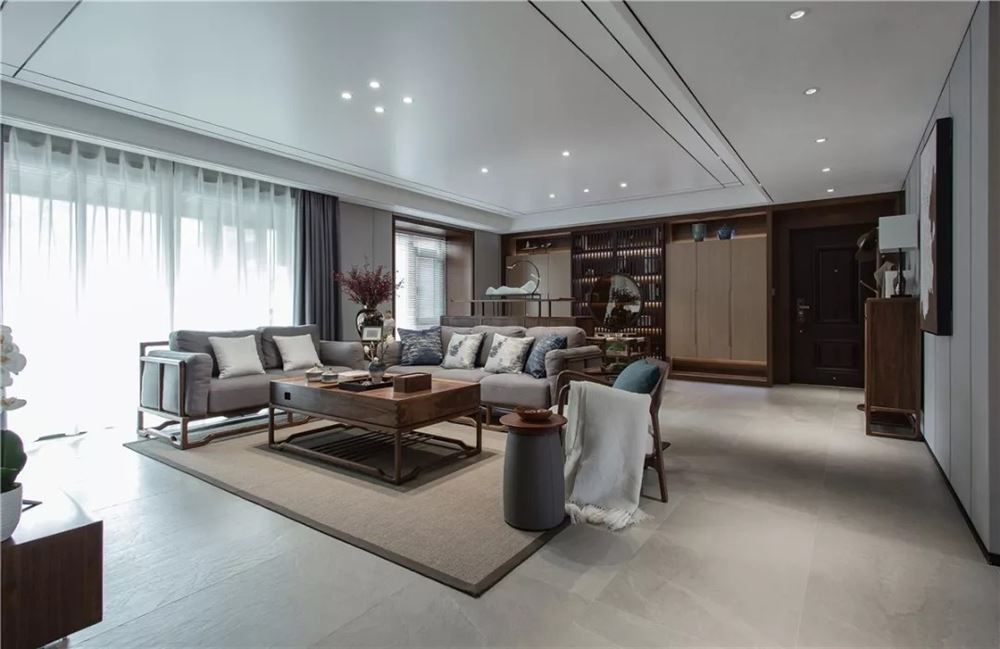 佛山市龍光&middot;玖悅灣新中式風格四居室裝修案例