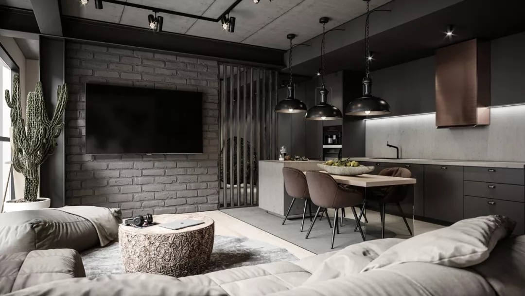 裝修案例工業(yè)風風格室內(nèi)裝修效果圖-客餐廳 裝修案例工業(yè)風風格室內(nèi)裝修效果圖-客餐廳