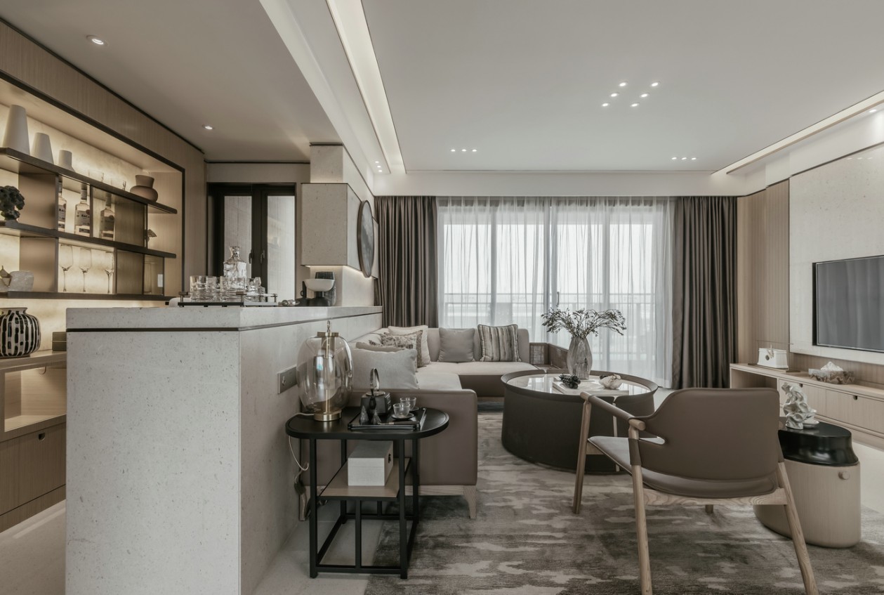 新中式風(fēng)格室內(nèi)家裝案例效果圖客廳吧臺(tái) 新中式風(fēng)格室內(nèi)家裝案例效果圖客廳吧臺(tái)