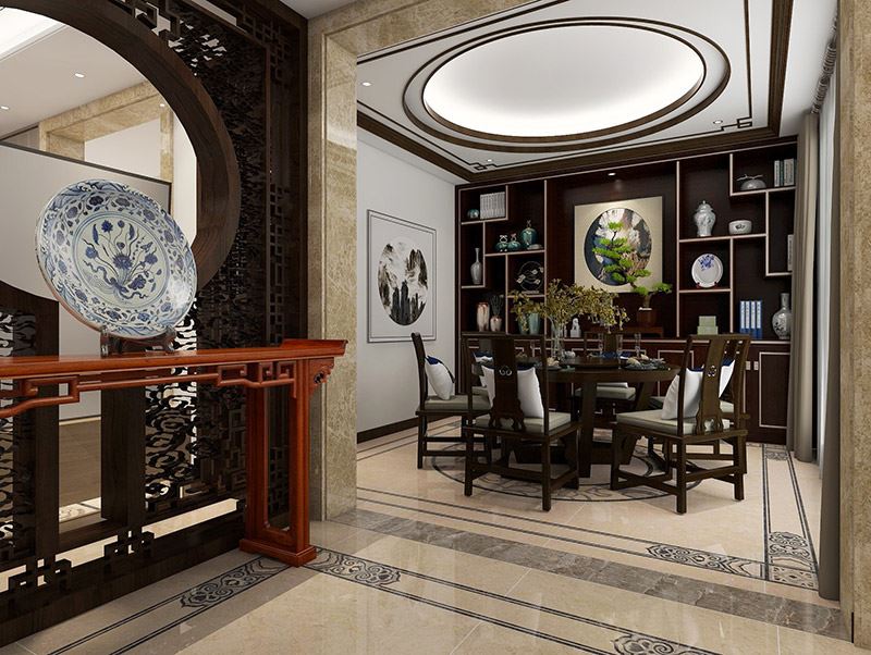佛山市萬科悅都薈新中式風(fēng)格別墅裝修案例