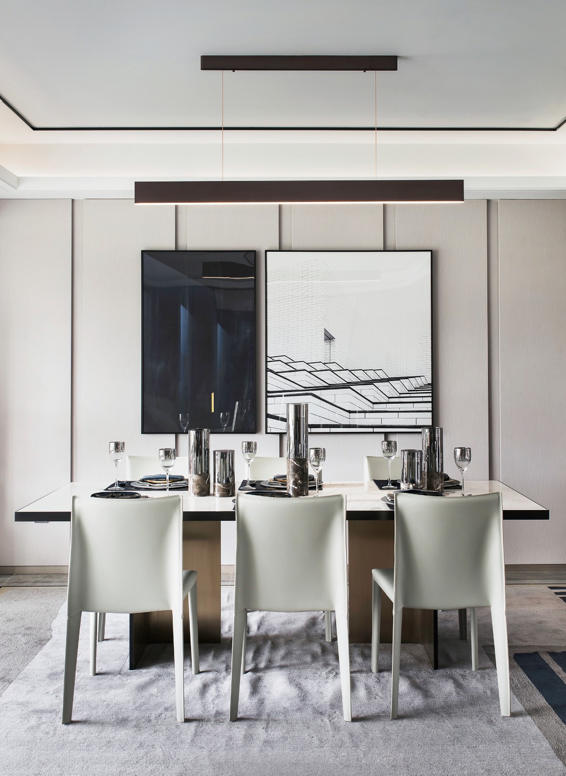 現(xiàn)代輕奢風格室內家裝案例效果圖-餐廳