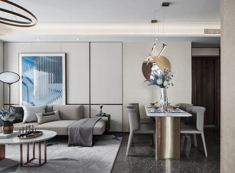 江門市世茂碧海銀湖輕奢風(fēng)格三居室裝修案例