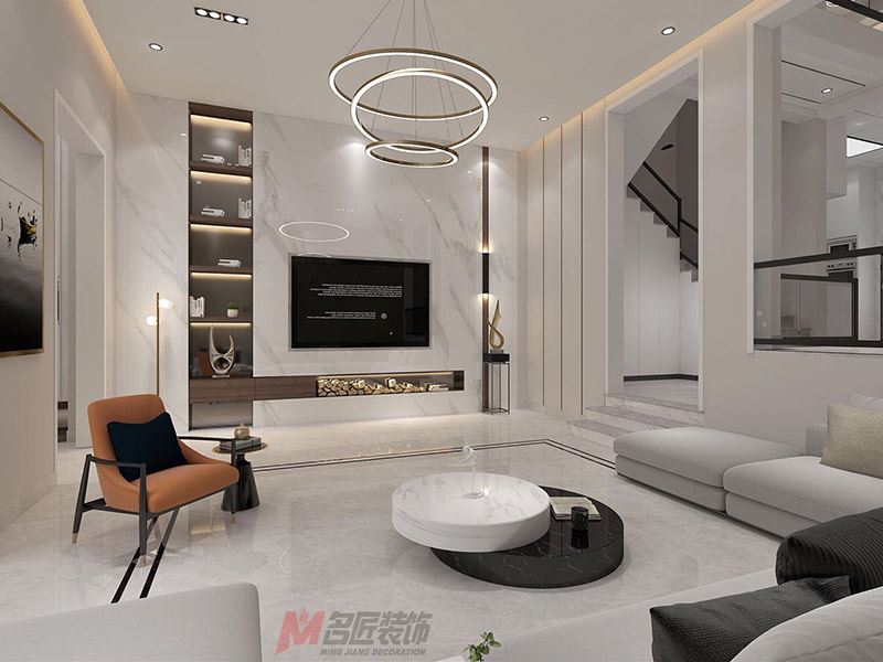 自貢市萬達(dá)廣場(chǎng)都會(huì)華宅現(xiàn)代簡(jiǎn)約風(fēng)格別墅裝修案例