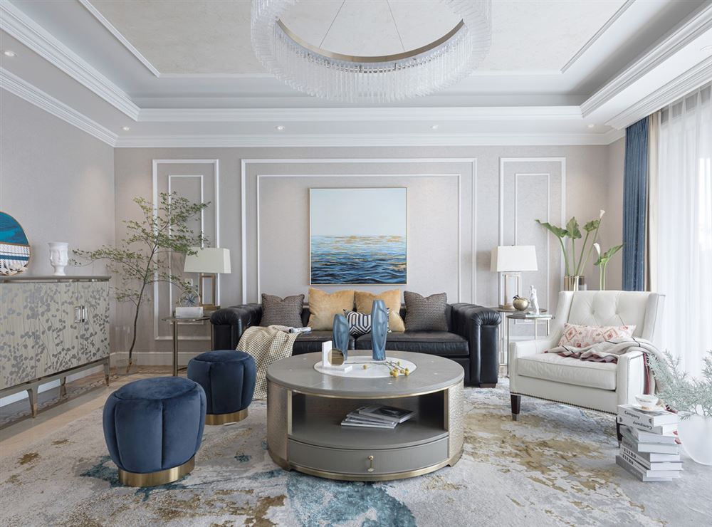 自貢市銀海&middot;金域國(guó)際一期輕奢風(fēng)格四居室裝修案例