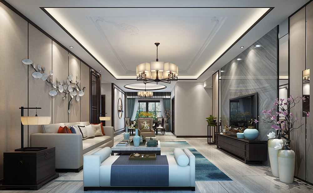 佛山市萬(wàn)科金域時(shí)光(商業(yè))新中式風(fēng)格四居室裝修案例