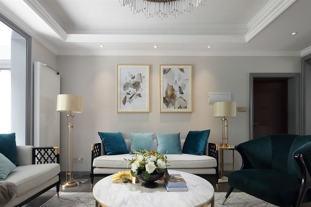 惠州市九洲玉帶灣輕奢風(fēng)格三居室裝修案例