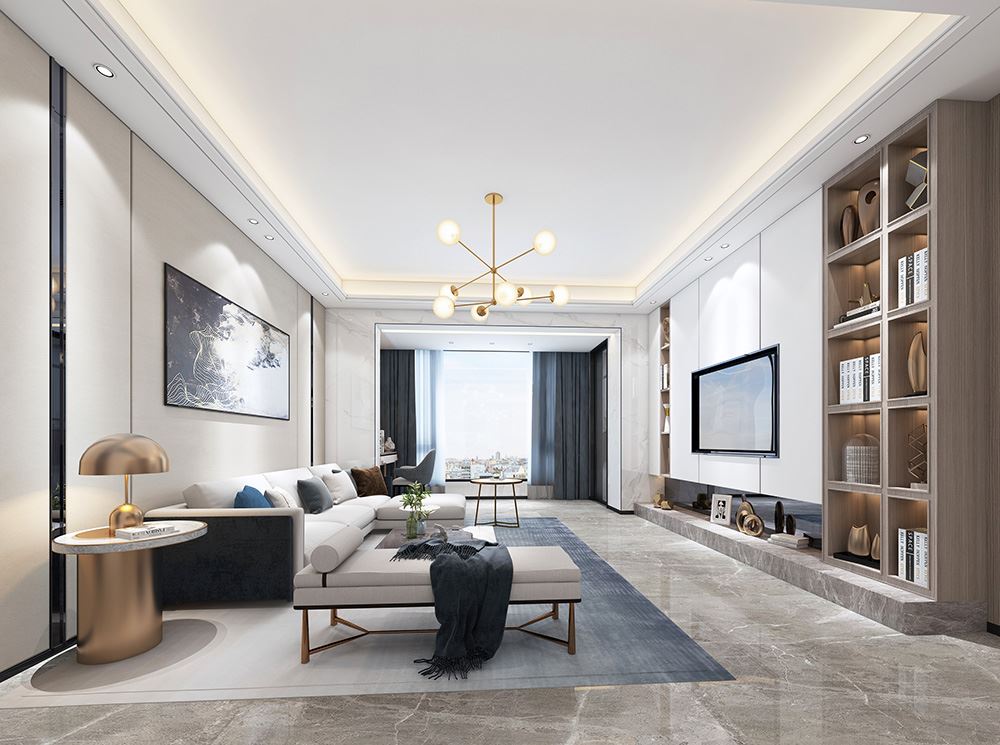 佛山市旭輝恒基鉑仕灣輕奢風(fēng)格四居室裝修案例