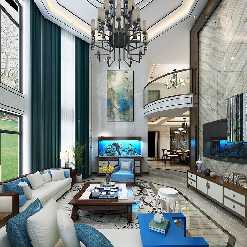 佛山市新希望悅瓏灣新中式風格別墅裝修案例