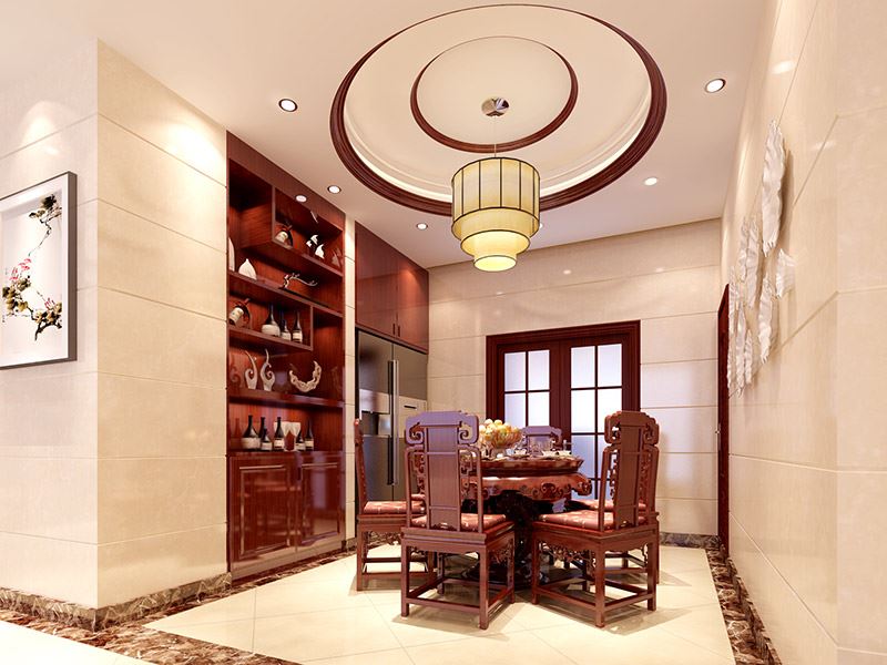 河源市得嘉花園新中式風(fēng)格三居室裝修案例