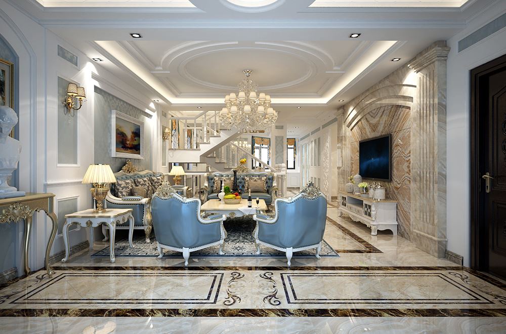 青島市麥島金岸歐式風(fēng)格復(fù)式裝修案例
