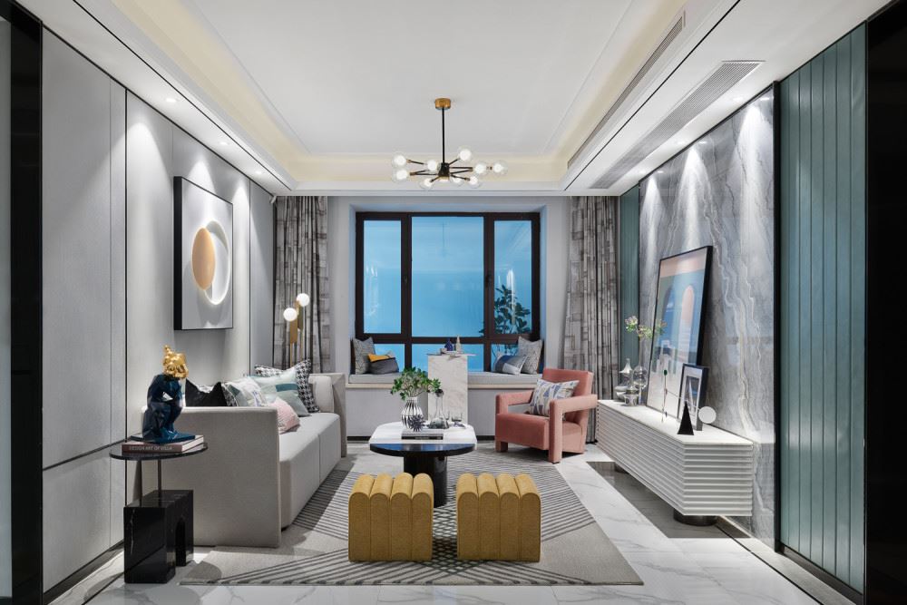 佛山市綠地&middot;拾野川輕奢風格三居室裝修案例