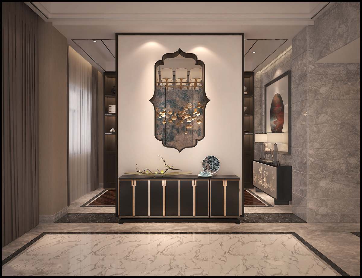 嘉興市翡翠公館現(xiàn)代風(fēng)格三居室裝修案例