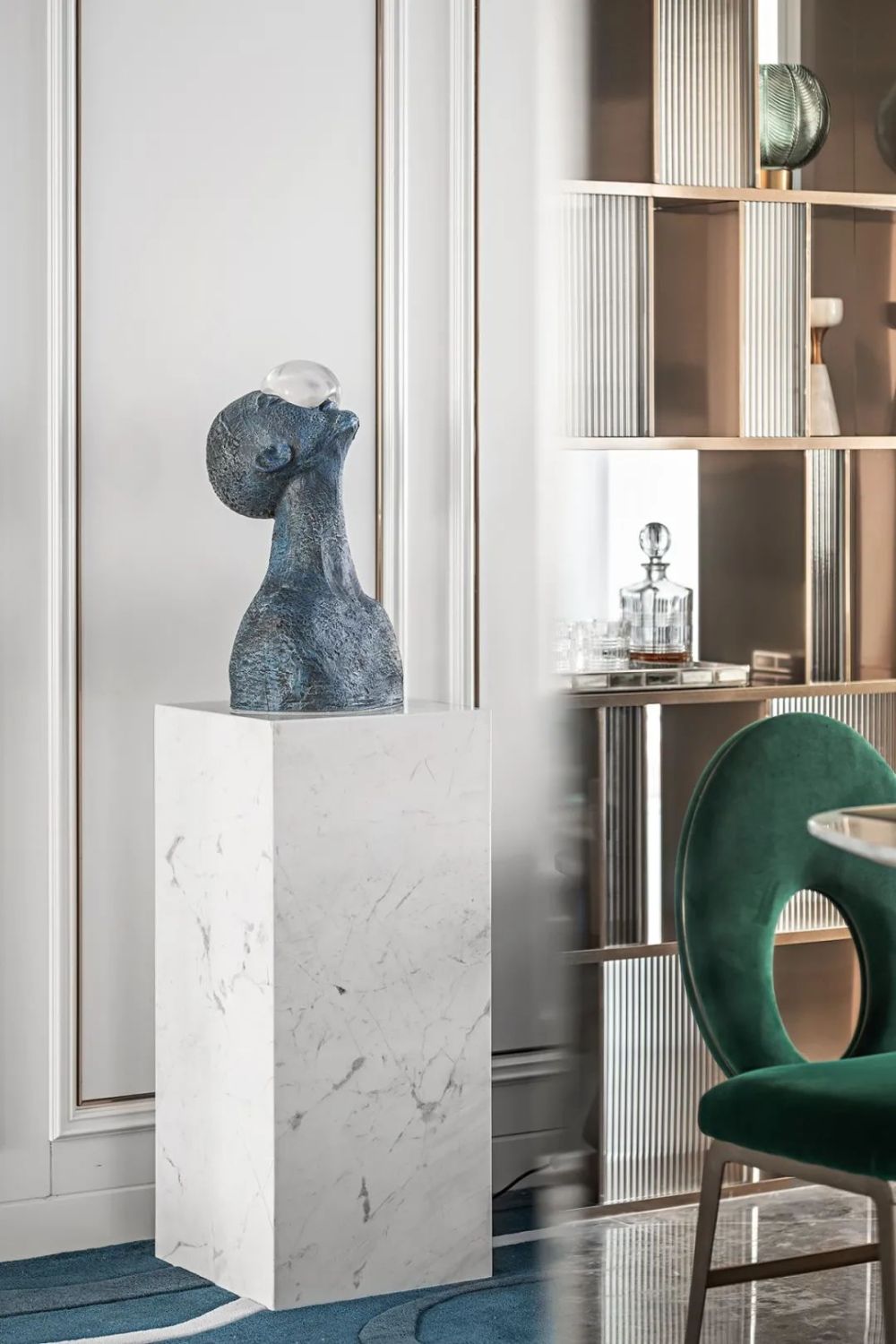 輕奢北歐風格室內(nèi)家裝案例效果圖-玄關(guān)