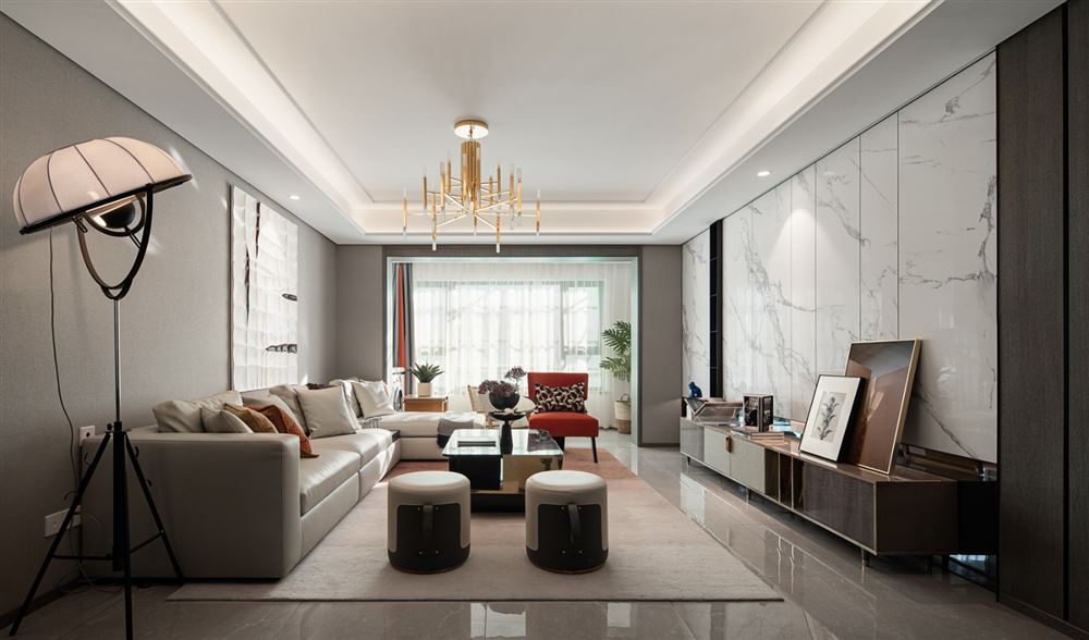 佛山市峰睿公館輕奢風格四居室裝修案例