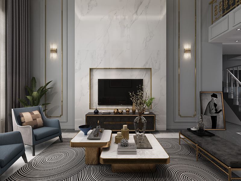 連云港市御景龍灣輕奢風(fēng)格復(fù)式裝修案例