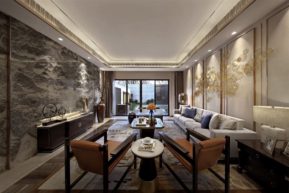 佛山市萬科金域水岸新中式風(fēng)格四居室裝修案例