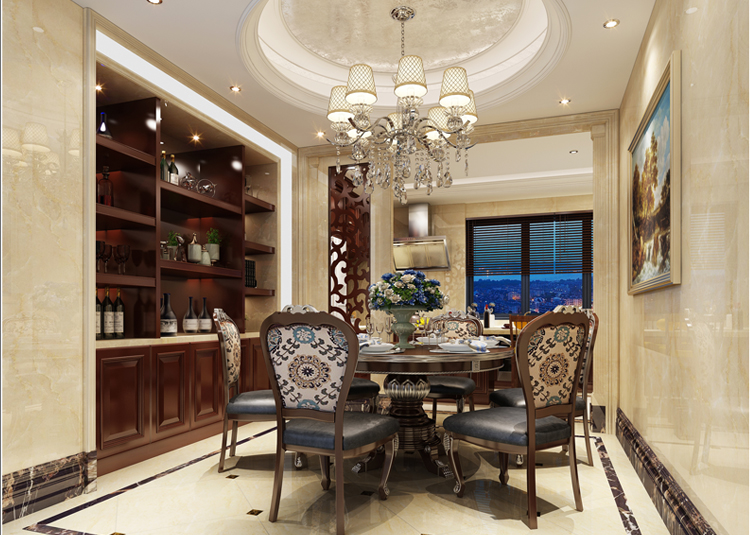 嘉興市金洲海景歐式風(fēng)格五居室裝修案例