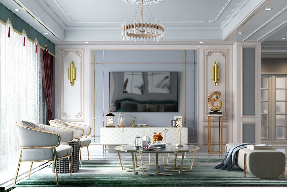 佛山市萬科中駿金域西江美式風(fēng)格四居室裝修案例