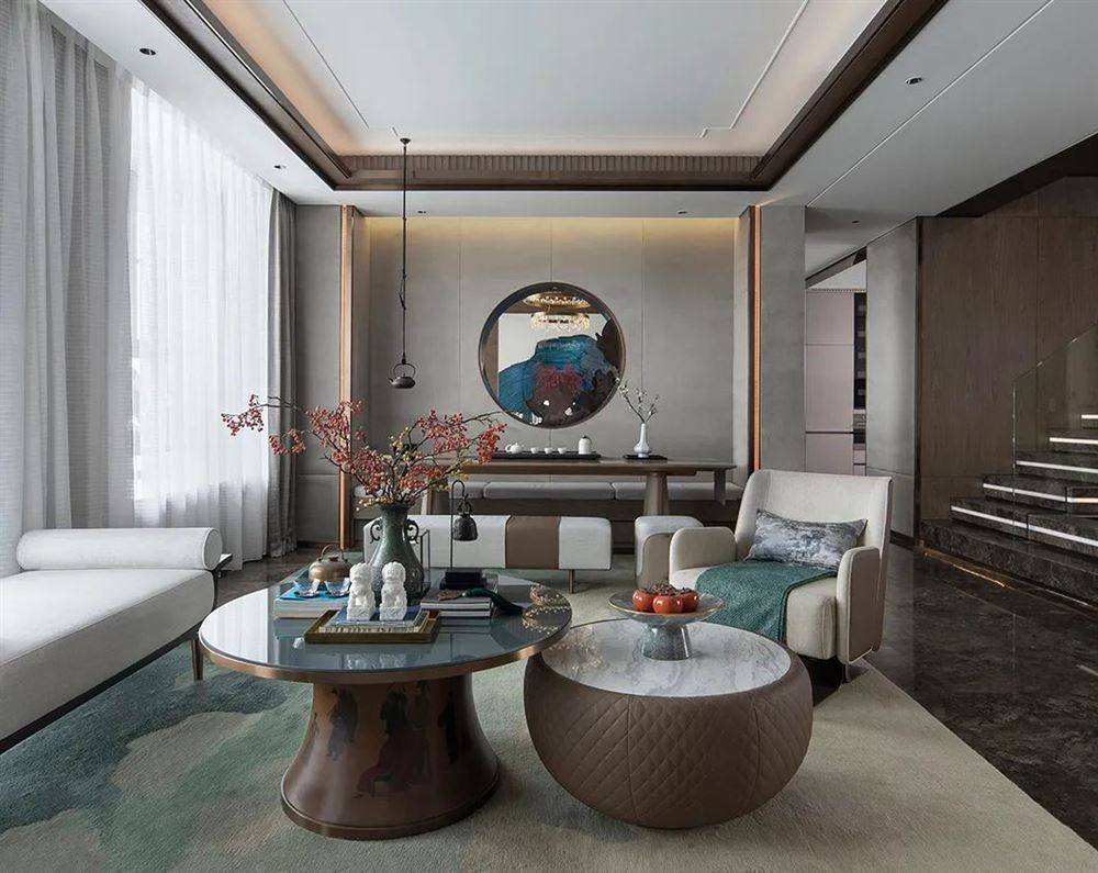 廣州市光大花園新中式風(fēng)格復(fù)式裝修案例