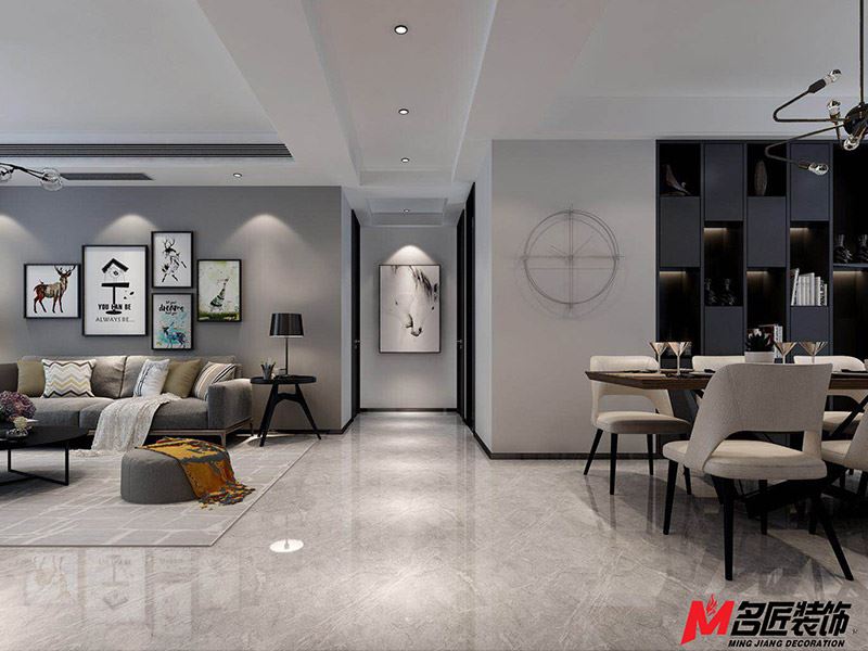 臺州市愛仕達半島名苑現(xiàn)代簡約風(fēng)格三居室裝修案例