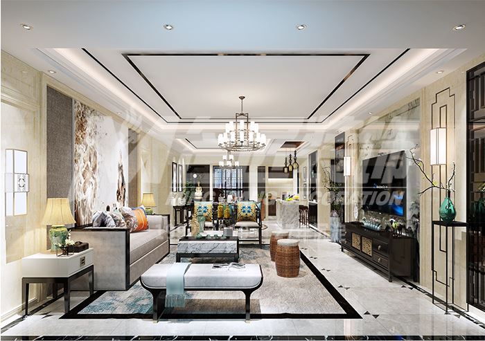 佛山市金茂碧桂園正榮府新中式風(fēng)格三居室裝修案例