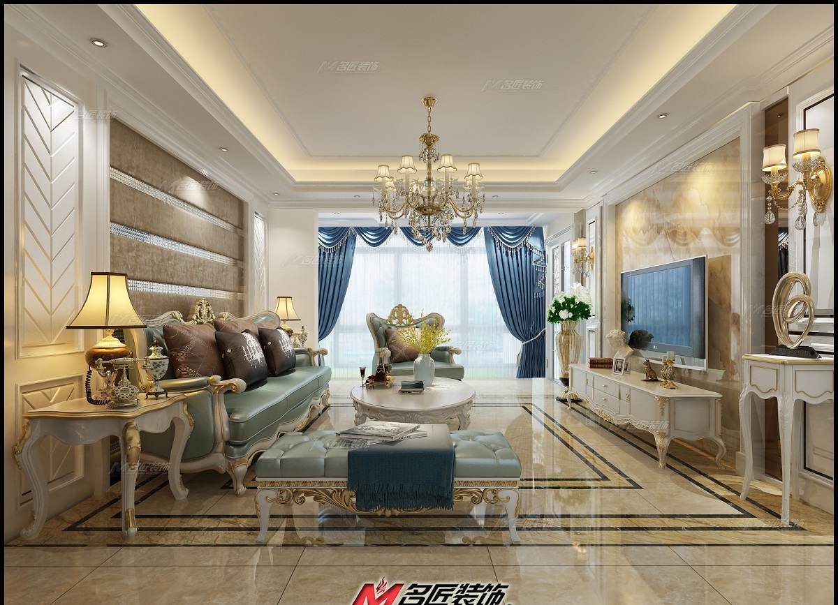 佛山市弘陽德商昕悅府歐式風格四居室裝修案例