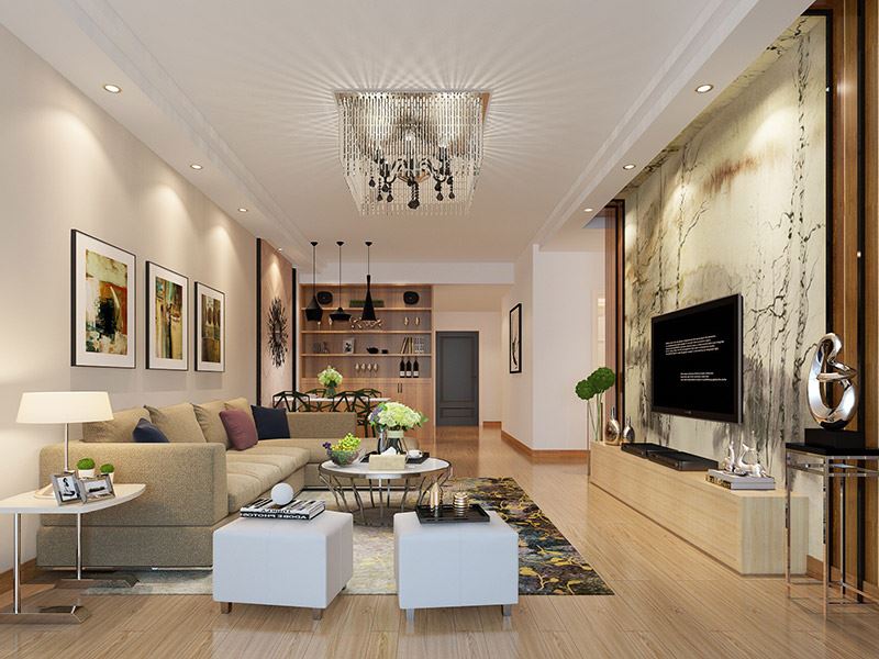 內(nèi)江100平米以下新中式風(fēng)格翡翠國際家裝設(shè)計效果圖