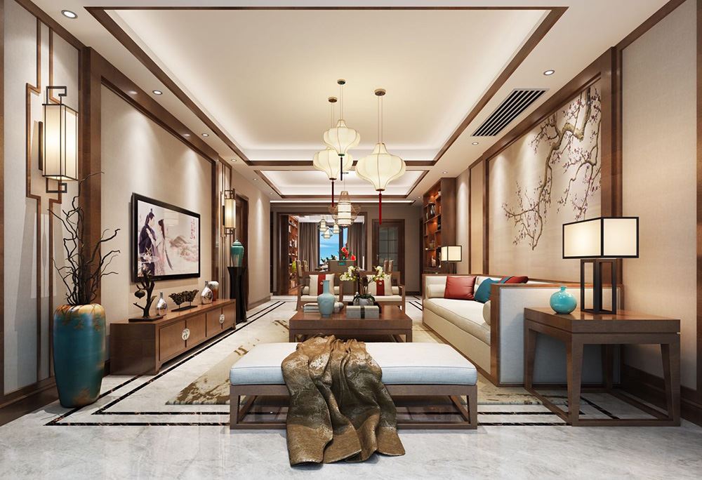 衢州市碧桂園&middot;西溪原著新中式風(fēng)格三居室裝修案例