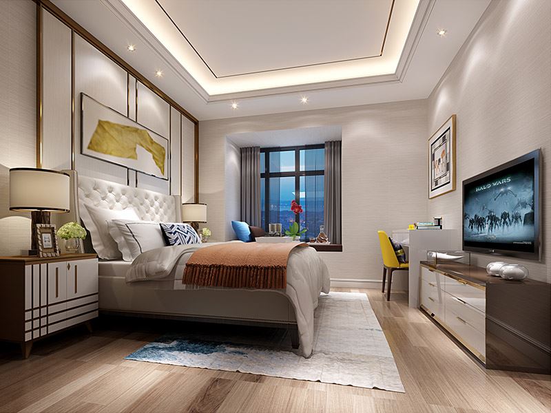 揭陽市百美雅苑輕奢風格四居室裝修案例