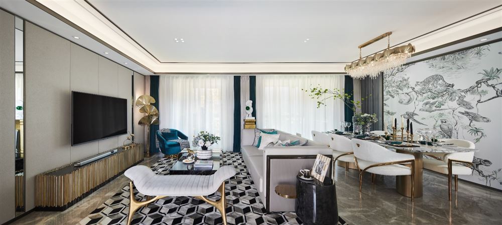 自貢市明珠小區(qū)新中式風(fēng)格四居室裝修案例